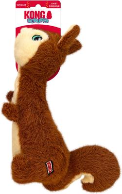 Show full view: KONG Scruffs Squirrel Squeaky Dog Plush Toy, Brown, Medium/Large slide 3 of 4