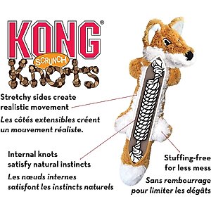 KONG Scrunch Knots Squirrel Dog Toy, Medium/Large