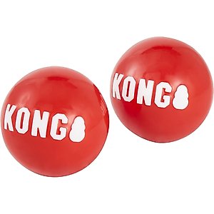 KONG Signature Balls Dog Toy, 2-pack, Red, Large