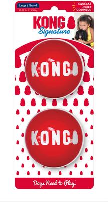 Show full view: KONG Signature Balls Dog Toy, 2-pack, Red, Large slide 7 of 8