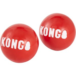 KONG Signature Balls Dog Toy, 2-pack, Red, Medium