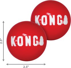 KONG Signature Balls Dog Toy, 2-pack, Red, Medium slide 2 of 5