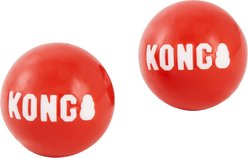 KONG Signature Balls Dog Toy, 2-pack, Red, Small