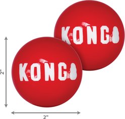 KONG Signature Balls Dog Toy, 2-pack, Red, Small slide 2 of 5