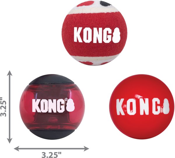 KONG Signature Balls Dog Toy, Large, 3 count