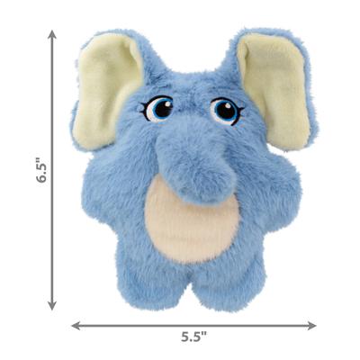 Show full view: KONG Snuzzles Kiddos Elephant Tough Squeaky Dog Plush Toy, Blue, Small slide 2 of 5