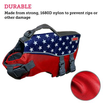 Show full view: KONG Sport AquaPro Dog Flotation Vest, Red/White/Blue, X-Small slide 3 of 7