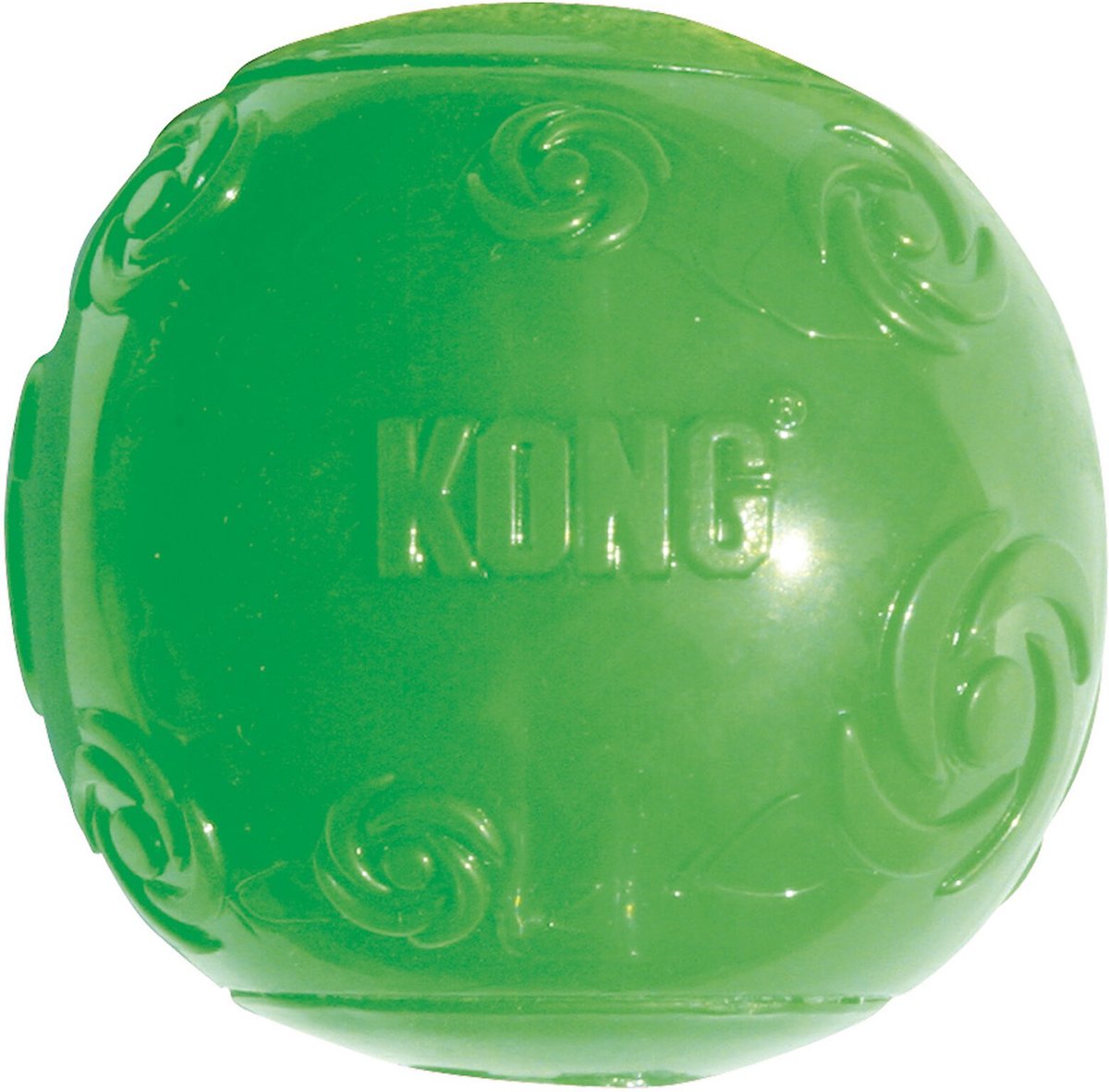 KONG Christmas Holiday Squeezz Ball Dog Toy, Red/ Green, Large