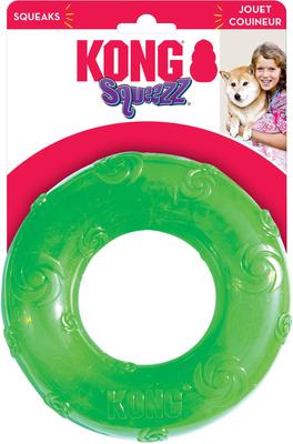 Show full view: KONG Squeezz Ring Dog Toy, Color Varies, Large slide 5 of 8