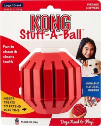 KONG Stuff a Ball Dog Toy, Large + KONG Stuff'N Peanut Butter Snacks Large Dog Treats, 11-oz slide 2 of 9
