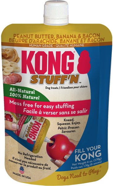 KONG Stuff'N Peanut Butter, Banana & Bacon Lickable Dog Treat, 6-oz pouch