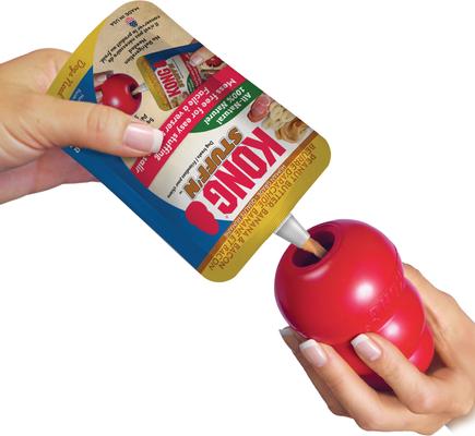 Show full view: KONG Stuff'N Peanut Butter, Banana & Bacon Lickable Dog Treat, 6-oz pouch slide 4 of 5