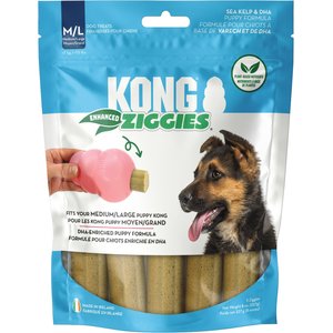 KONG Enhanced Ziggies Puppy Plant Based Dog Chew, Large, 12 count