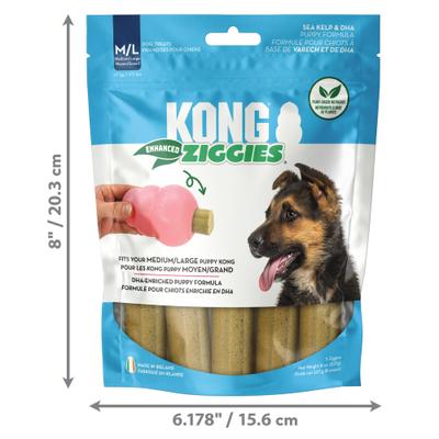 Show full view: KONG Enhanced Ziggies Puppy Plant Based Dog Chew, Large, 12 count slide 6 of 12
