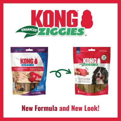 Show full view: KONG Enhanced Ziggies Plant Based Dog Chew, Large, 5 count slide 3 of 12
