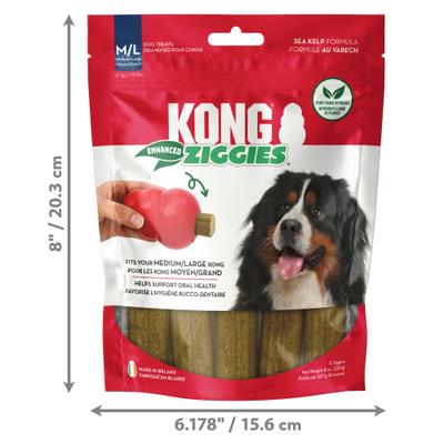 Show full view: KONG Enhanced Ziggies Plant Based Dog Chew, Large, 5 count slide 6 of 12