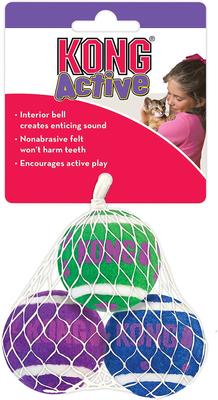 Show full view: KONG Tennis Balls with Bells Cat Toys, 3 count slide 4 of 10