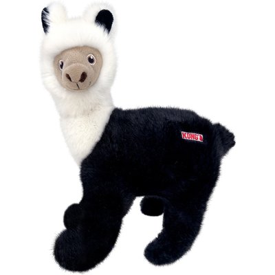 KONG KONG Toughz Llama Squeaky Plush Dog Toy, Black/White, Medium
