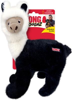 Show full view: KONG Toughz Llama Squeaky Plush Dog Toy, Black/White, Medium slide 4 of 6