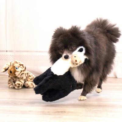 Show full view: KONG Toughz Llama Squeaky Plush Dog Toy, Black/White, Medium slide 5 of 6