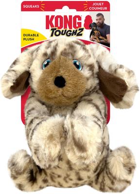 Show full view: KONG Toughz Pup Squeaky Plush Dog Toy, Tan, Medium slide 3 of 4