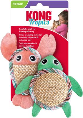 Show full view: KONG Tropics Pals Cat Plush Toy with Catnip, Color Varies, 2 count slide 3 of 5