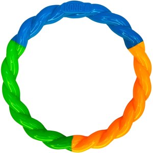 KONG Twistz High-Viz Dog Ropes Tug Toy Ring, Multicolor, Large