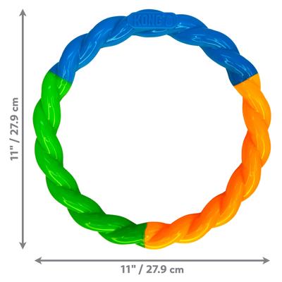 Show full view: KONG Twistz High-Viz Dog Ropes Tug Toy Ring, Multicolor, Large slide 2 of 5
