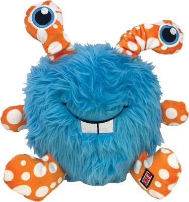 Show full view: KONG Whipples Assorted Tough Squeaky Dog Plush Toy, Orange/Blue, X-Large slide 1 of 6