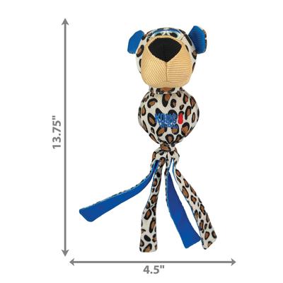 Show full view: KONG Wubba Zoo Cheetah Tough Squeaky Dog Plush Toy, Light Brown, Large slide 3 of 5