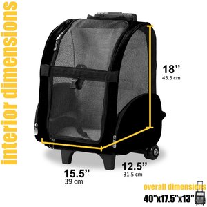 KOPEKS Deluxe Backpack Dog & Cat Carrier, Large, Black