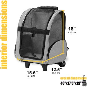 KOPEKS Deluxe Backpack Dog & Cat Carrier, Large, Grey