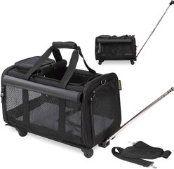 KOPEKS Detachable Wheel Dog & Cat Carrier Bag, Black
