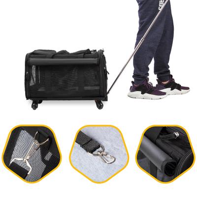 Show full view: KOPEKS Detachable Wheel Dog & Cat Carrier Bag, Black slide 2 of 5