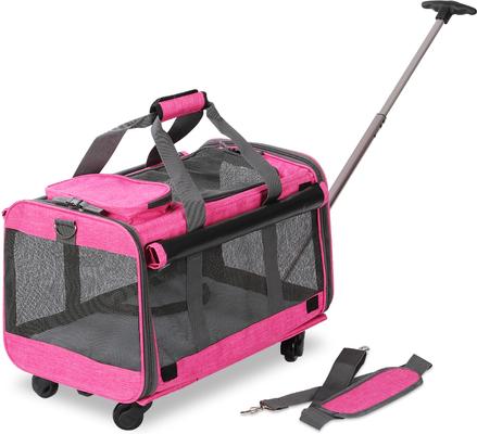 Show full view: KOPEKS Detachable Wheel Dog & Cat Carrier Bag, Pink slide 2 of 6
