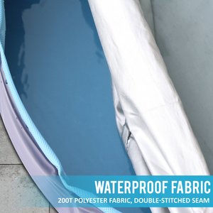 KOPEKS Foldable Plastic Pool Cover, Gray, Large