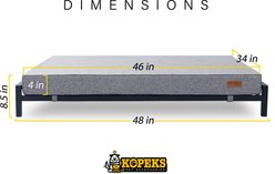 KOPEKS Orthopedic Elevated Bolster Dog Bed with Removable Cover, Gray, X-Large slide 2 of 6