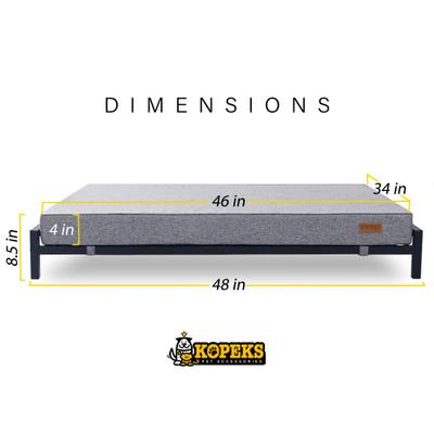 Show full view: KOPEKS Orthopedic Elevated Bolster Dog Bed with Removable Cover, Gray, X-Large slide 2 of 7