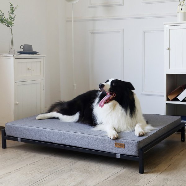 KOPEKS Orthopedic Elevated Bolster Dog Bed with Removable Cover