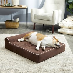 KOPEKS Orthopedic Pillow Dog Bed with Removable Cover, Brown, Large