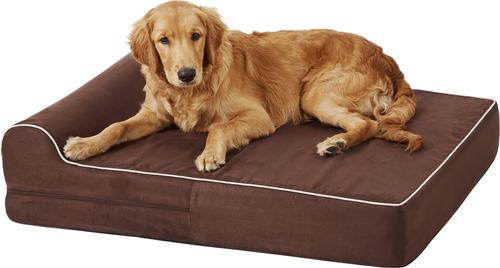 Show full view: KOPEKS Orthopedic Pillow Dog Bed with Removable Cover, Brown, Large slide 4 of 12