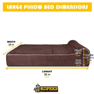 Show full view: KOPEKS Orthopedic Pillow Dog Bed with Removable Cover, Brown, Large slide 6 of 12