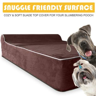 Show full view: KOPEKS Orthopedic Pillow Dog Bed with Removable Cover, Brown, Large slide 8 of 12