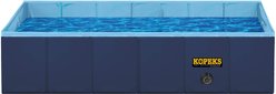 KOPEKS Outdoor Portable Rectangular Dog Swimming Pool, Blue, Large