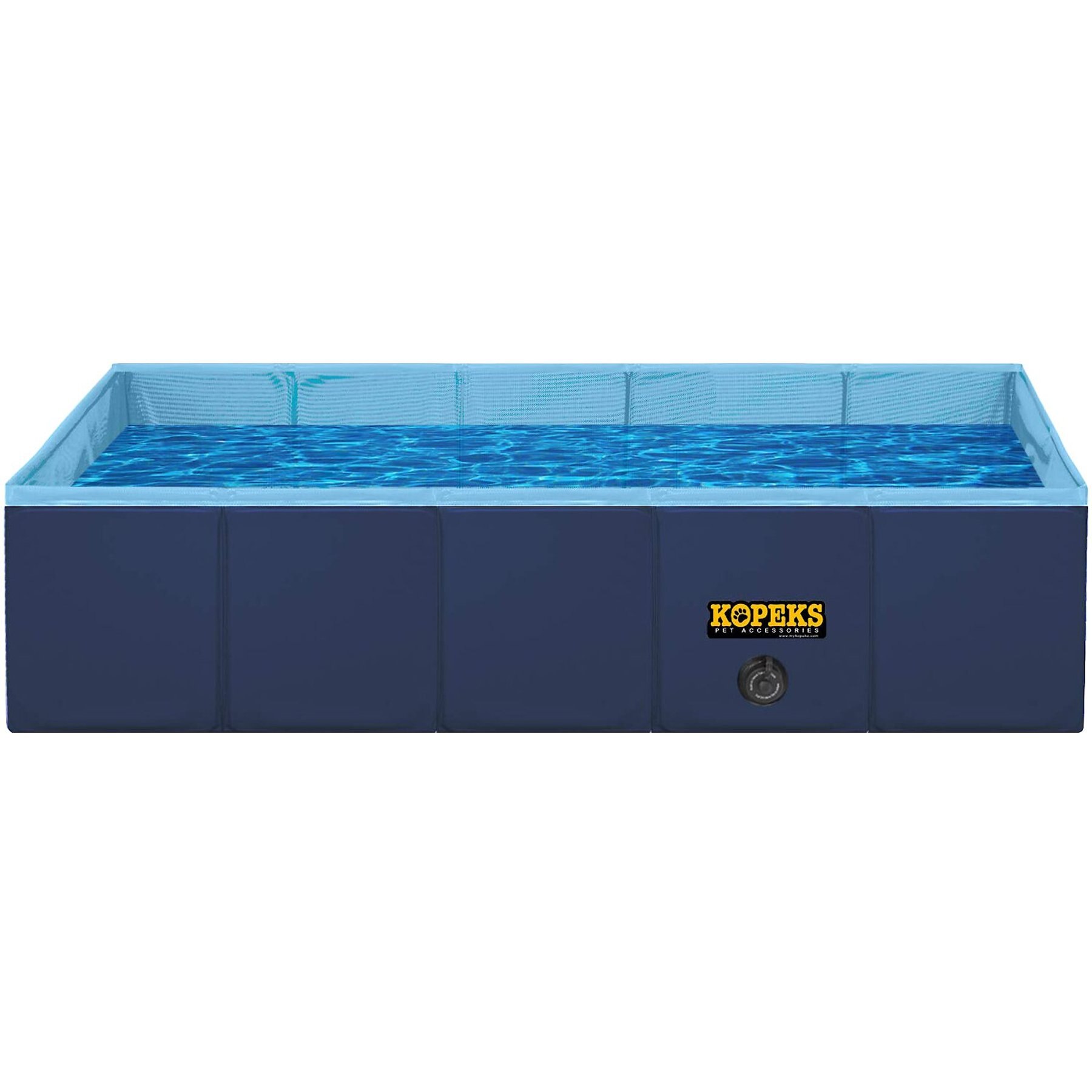 KOPEKS Outdoor Portable Rectangular Dog Swimming Pool, Blue, Medium