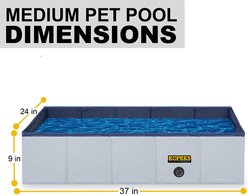 KOPEKS Outdoor Portable Rectangular Dog Swimming Pool, Gray, Medium slide 2 of 4