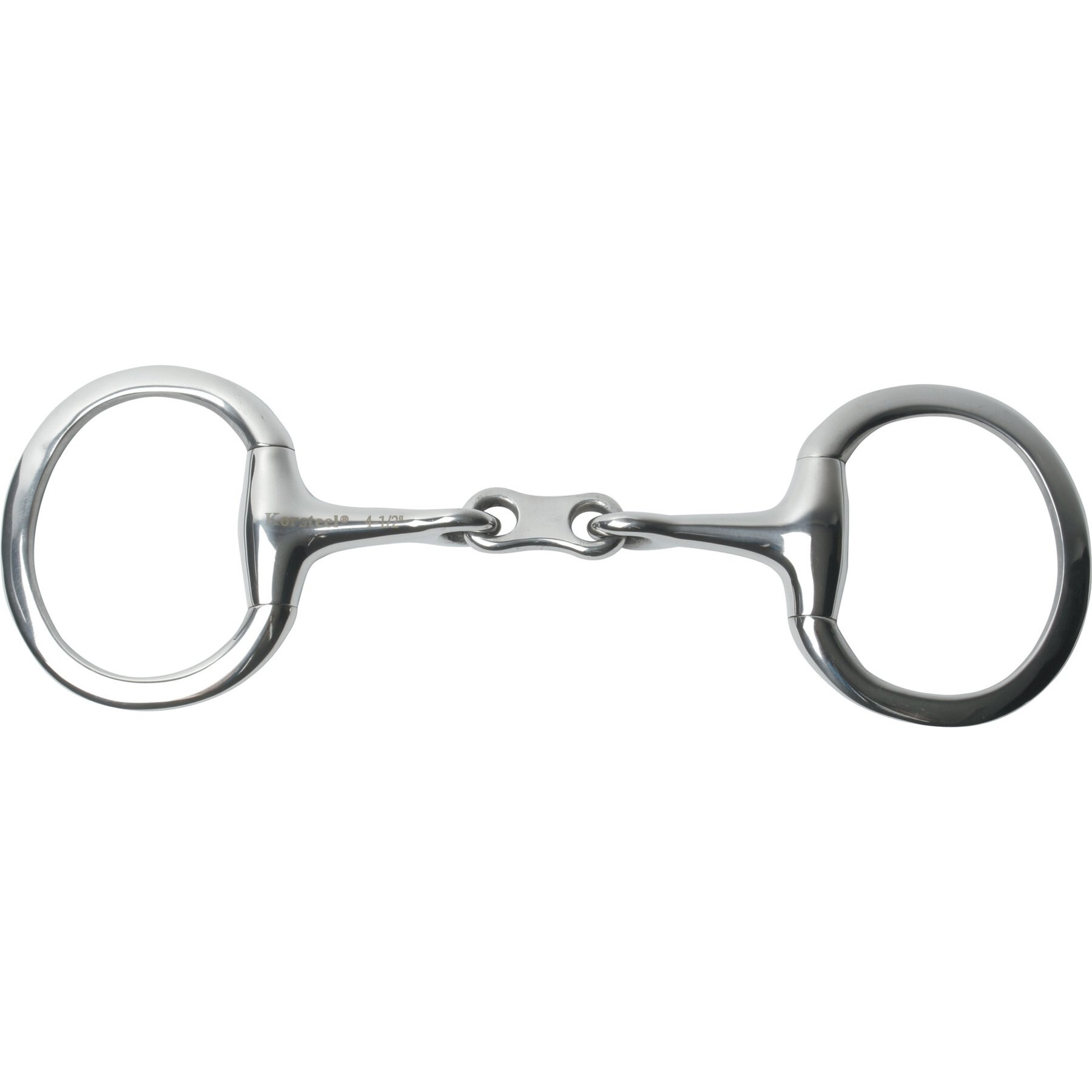 Korsteel Stainless Steel French Link Eggbutt Snaffle Horse Bit, 4.5-in