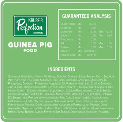 Show full view: Kruse's Perfection Brand Guinea Pig Food, 4-lb bag slide 5 of 6