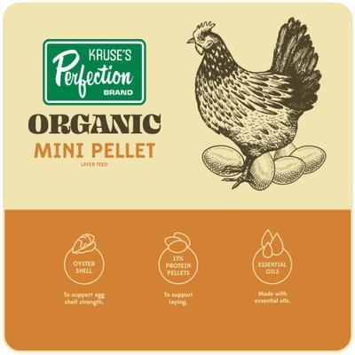 Show full view: Kruse's Perfection Brand Organic Poultry 17% Protein Mini Pellet Layer Chicken Feed, 40-lb bag slide 5 of 6