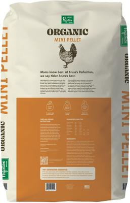 Show full view: Kruse's Perfection Brand Organic Poultry 17% Protein Mini Pellet Layer Chicken Feed, 40-lb bag slide 2 of 6